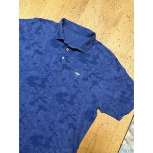 B‎ Draddy Polo Men's  Large Blue Camo Business Casual Golf  Bedford Club